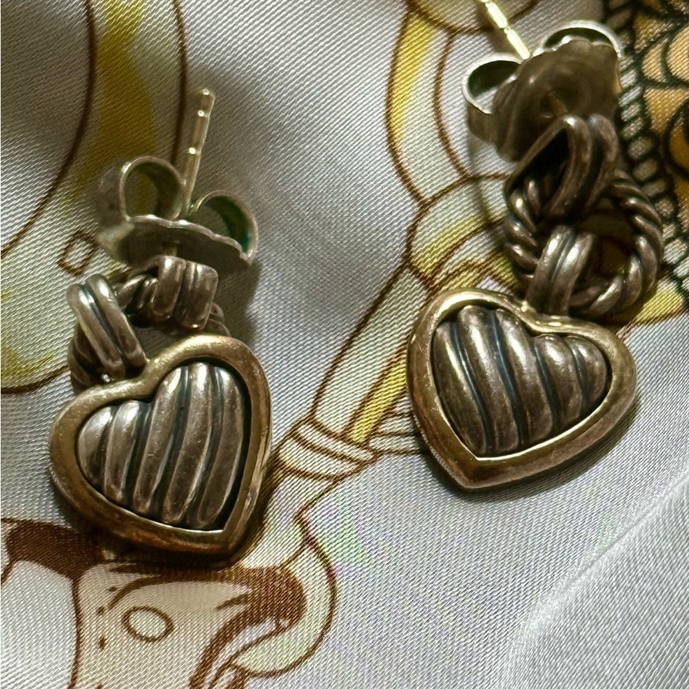 David Yurman Two-Tone Heart Earrings